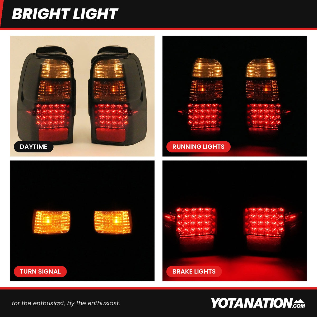 Smoked LED tail lights for 1996-2002 Toyota 4Runner