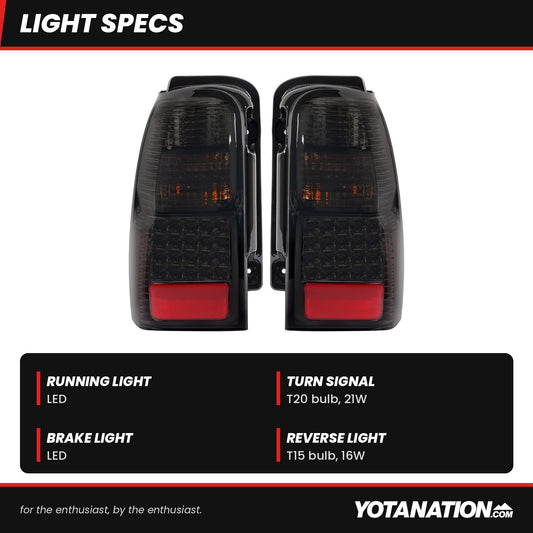 Smoked LED tail lights for 1996-2002 Toyota 4Runner