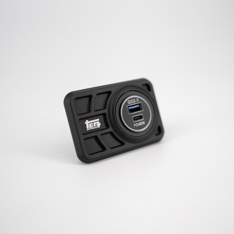 Load image into Gallery viewer, Center Console USB 12V Power Panel | Billet Aluminum | Replaces Ashtray | 1996 - 2002 4Runner
