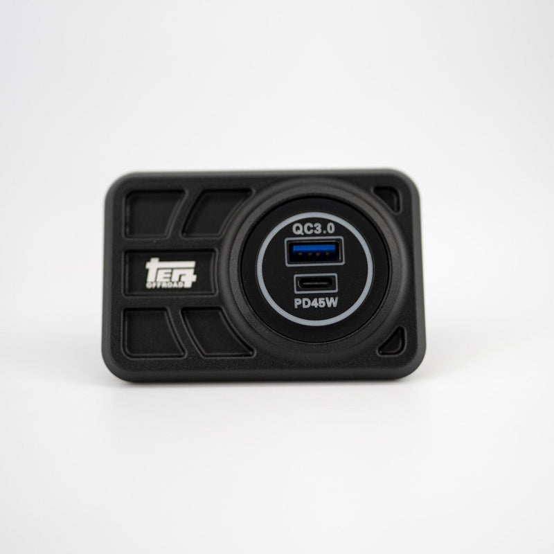 Load image into Gallery viewer, Center Console USB 12V Power Panel | Billet Aluminum | Replaces Ashtray | 1996 - 2002 4Runner
