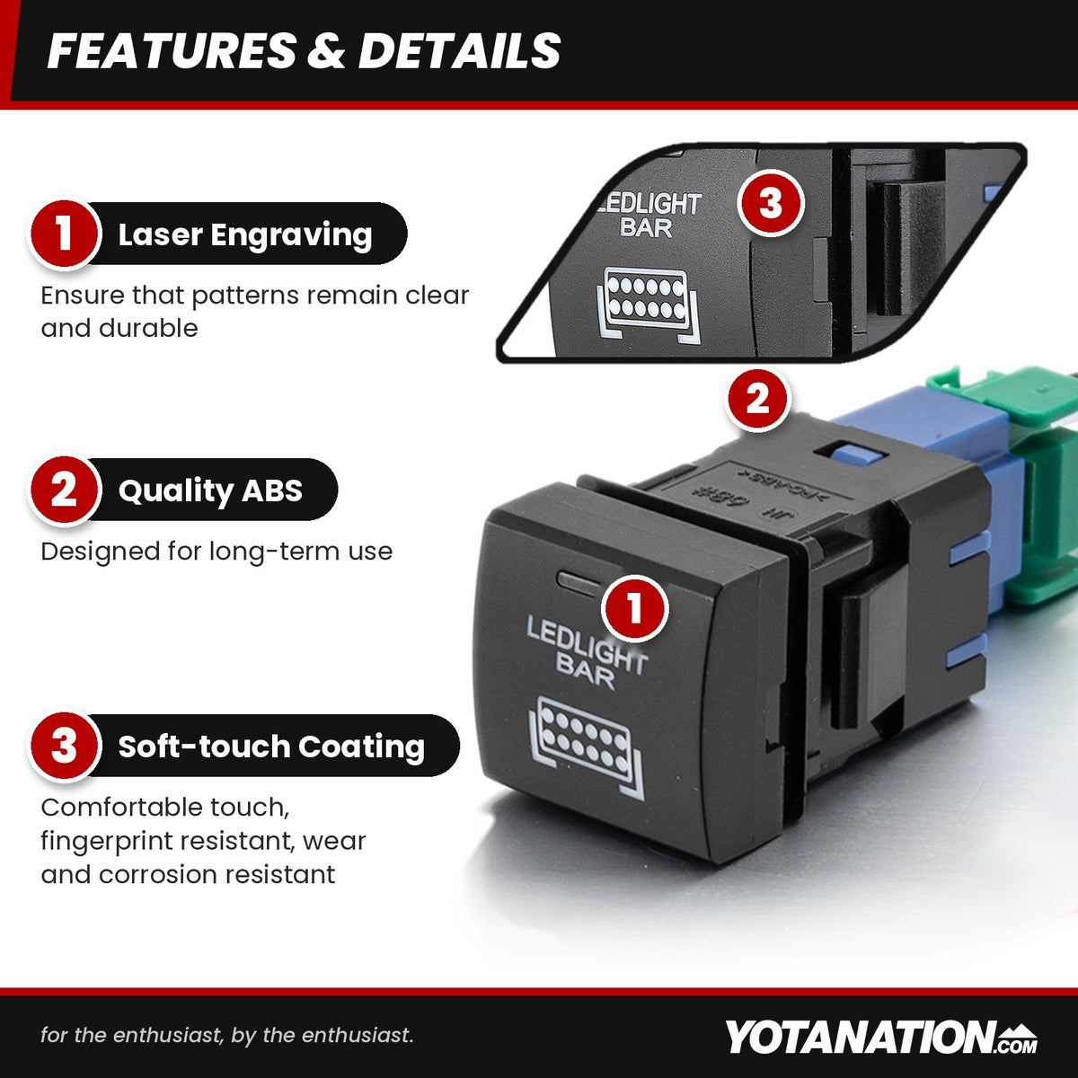 Yota Nation LED light bar switch features