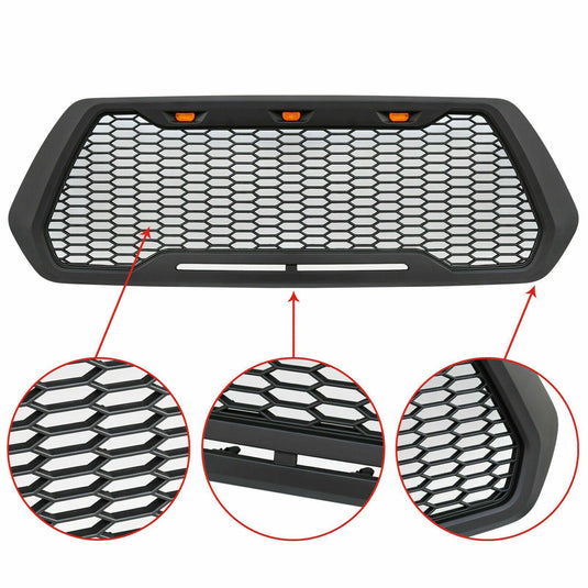 Raptor Style Matte Black Grille w/3 LED Lights - 2016+ Toyota Tacoma - Yota Nation