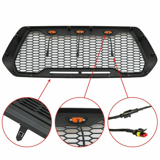 Raptor Style Matte Black Grille w/3 LED Lights - 2016+ Toyota Tacoma - Yota Nation