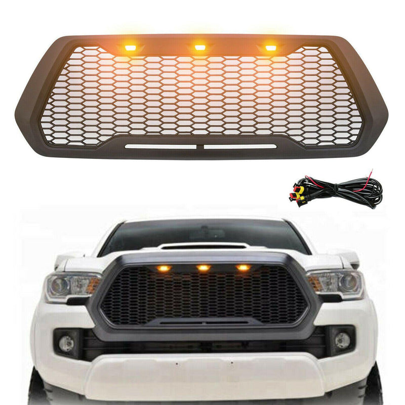 Load image into Gallery viewer, Raptor Style Matte Black Grille w/3 LED Lights - 2016+ Toyota Tacoma - Yota Nation
