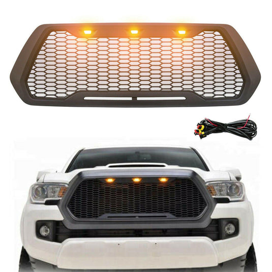 Raptor Style Matte Black Grille w/3 LED Lights - 2016+ Toyota Tacoma - Yota Nation
