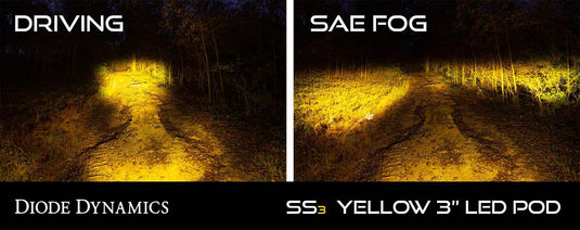 Stage Series 3" SAE/DOT Pro Standard LED Pod (one) White/Yellow - Yota Nation