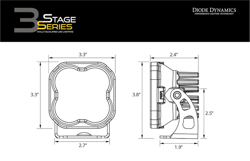 Load image into Gallery viewer, Stage Series 3&quot; SAE/DOT Pro Standard LED Pod (one) White/Yellow - Yota Nation
